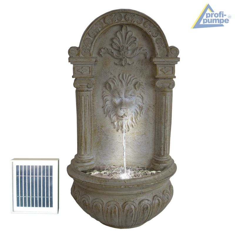 Solar Garten Wandbrunnen Lowen Brunnen Mit Led Licht