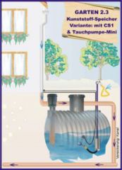 Regenwassernutzung Komplettanlage OEKO Garten 2.3 PE-Tank 2000L