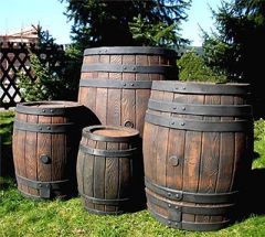 Regentonne Eichenfass Set