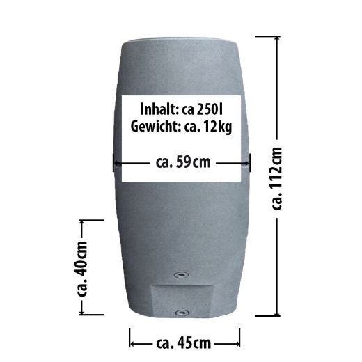 REGENTONNE SÄULE 250L, Aussenmasse