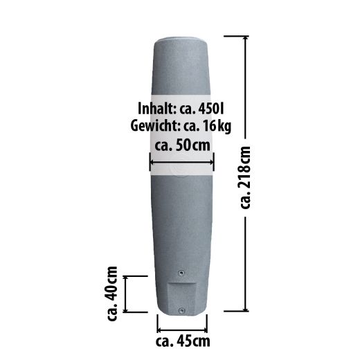 Regentonne Säule 450 Liter, Außenmaße. REGENTONNE REGEN FASS WASSER TONNE REGENWASSER TONNE SPEICHER GARTEN