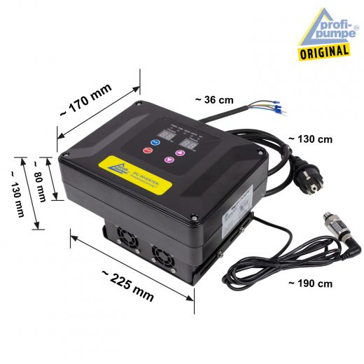 IPC INVERTER-Pumpensteuerung 7 - 2,2KW 3*400V/3*400V, verkabelt - Abmessungen