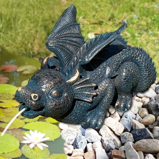 Solar Gartenbrunnen ZAUBER-DRACHE mit Li-Ion-Akku