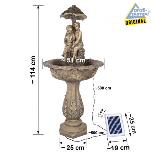 Gartenbrunnen Die Liebenden 200-3 Abmessungen