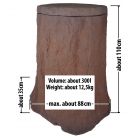 Rain barrel in tree appearance, capacity 300 liters, color brown, stump, tree trunk