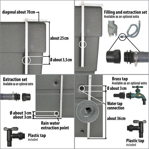 water butt, Double Function rainwater barrel/planter, integrated planter, modern design water barrel, Home garden. Capacity: 300 Liter