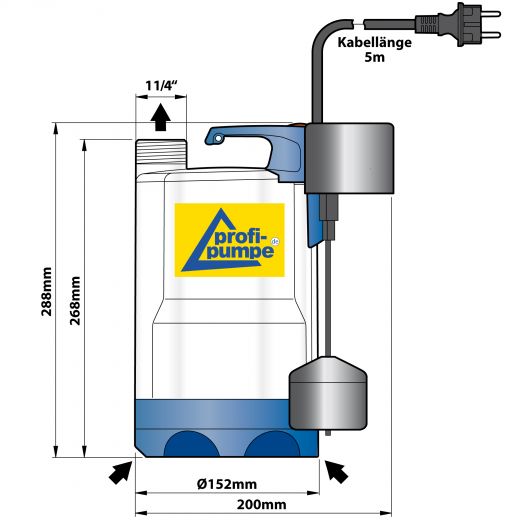 SCHMUTZWASSERPUMPE Schmutzwassertauchpumpe TAUCHPUMPE Baupumpe Kellerpumpe Drainagepumpe Schachtpumpe magnetischer Schwimmerschalter. Energiesparend