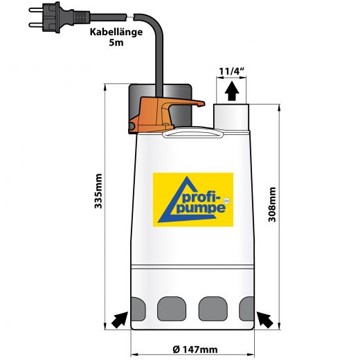 SCHMUTZWASSERPUMPE Schmutzwassertauchpumpe TAUCHPUMPE Baupumpe Kellerpumpe Drainagepumpe Schachtpumpe magnetischer Schwimmerschalter. Energiesparend