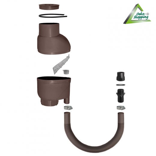 Fallrohrfilter T33 kupfer-braun, Regenfilter, REGENSAMMLER REGENWASSER SAMMLER FÜLLAUTOMAT FALLROHRFILTER REGEN, Laubabscheider