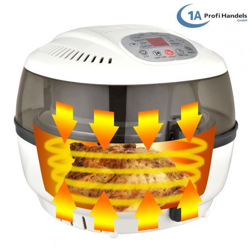 HEISSLUFT-FRITEUSE FRITEUSE für LECKER GESUNDES ESSEN fast OHNE FETT MULTIFRITTEUSE SUPPENAUTOMAT GRILL REISKOCHER HESSLUFTOFEN HEISSLUFTGARER mit 6L-Einsatz AIRFRYER KINDERLEICHTE BEDIENUNG