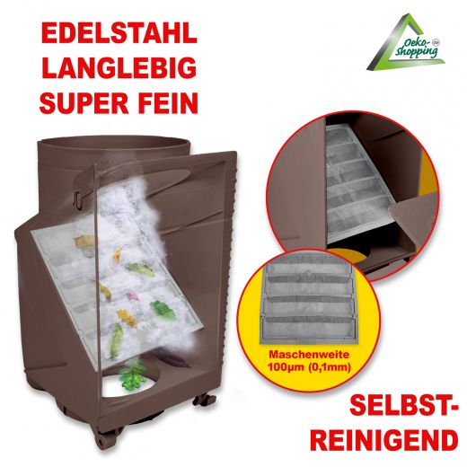 Regen-Filter T 50 Kupfer-Braun, Regenfilter, REGENSAMMLER REGENWASSER SAMMLER FÜLLAUTOMAT FALLROHRFILTER REGEN, Laubabscheider