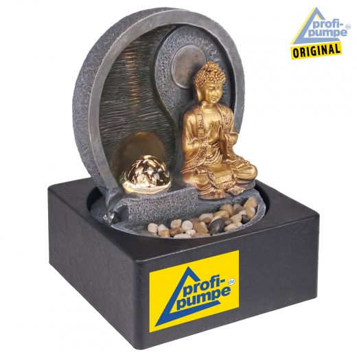 230V - Zimmerbrunnen FENG-SHUI-BUDDHA mit LED-Licht