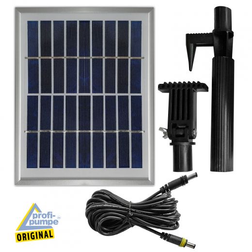 2,5Watt-Hybrid-System: 2,5Watt-Solar-Panel mit 5m Kabel zum Anschluß an 230V-Netzadapter