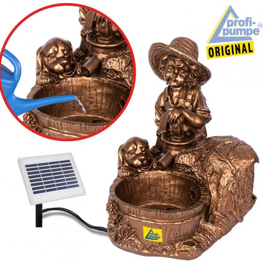 Solar - Brunnen "KNABE mit HUND am BRUNNEN-1"