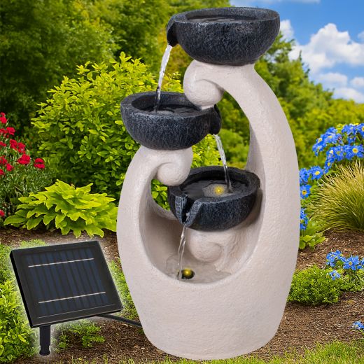 Solar Gartenbrunnen HARMONIE-QUELLE mit LED-Licht und Li-Ion-Akku