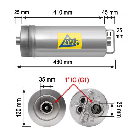 REGEN-STAR SUPER 1000 (Tauchpumpe Abmessungen)