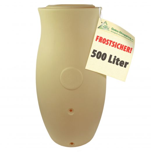 Regentonne in in klassischer Amphorenoptik, Inhalt 500 Liter, Farbe beige