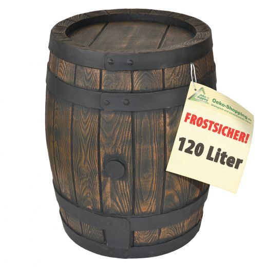 Regentonne Eichenfass 120 Liter, mit Auslaufhahn. REGENTONNE REGEN FASS WASSER TONNE REGENWASSER TONNE SPEICHER GARTEN