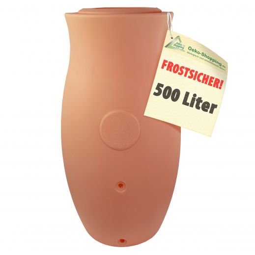 Regentonne in in klassischer Amphorenoptik, Inhalt 500 Liter, Farbe terracotta