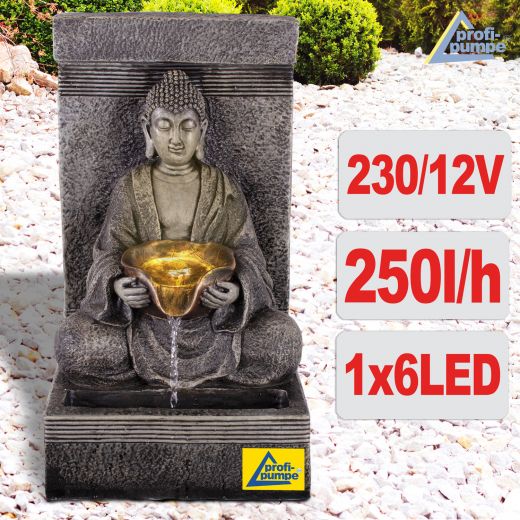 230V - Gartenbrunnen ZHEN RUHE-QUELLE mit LED-Licht