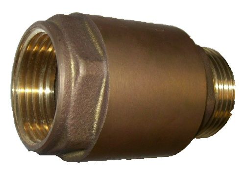 Rückschlagventil Messing 1 Zoll IG auf 1 Zoll AG Länge: 65mm / Checkvalve brass 1-male In, 1-female Out