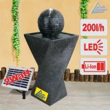 Solar Gartenbrunnen GRANIT-BLACK-2 (schwarzgrau) mit LED-Licht und Li-Ion-Akku Solar Gartenbrunnen GRANIT-BLACK-2 (schwarzgrau) mit LED-Licht und Li-Ion-Akku