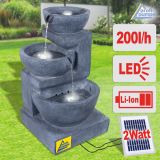 Solar Gartenbrunnen GRANITSCHALEN-KASKADE-5 mit LED-Licht und Li-Ion-Akku Solar Gartenbrunnen GRANITSCHALEN-KASKADE-5 mit LED-Licht und Li-Ion-Akku