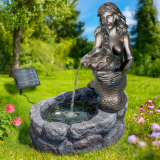 Solar - Brunnen MEERJUNGFRAU am TEICH-3 mit Li-Ion-Akku und LED-Licht Solar - Brunnen MEERJUNGFRAU am TEICH-3 mit Li-Ion-Akku und LED-Licht