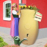 Regenfass mit Pflanzschale - Amphore Maja 300l beige-gelb Regenfass mit Pflanzschale - Amphore Maja 300l beige-gelb