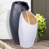 230V - Gartenbrunnen WASSER-ZWILLING  mit LED-Licht 