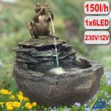 230V - Gartenbrunnen DURSTIGER FROSCH mit LED-Licht 230V - Gartenbrunnen DURSTIGER FROSCH mit LED-Licht