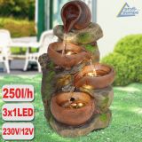 230V - Gartenbrunnen 4-TONKRÜGE IM BAUMFELS mit LED-Licht 230V - Gartenbrunnen 4-TONKRÜGE IM BAUMFELS mit LED-Licht