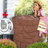 Regentonne MÄRCHENBRUNNEN braun 330l zzgl. Befüll- und Entnahme-Set - Auswahl Regentonne MÄRCHENBRUNNEN braun 330l zzgl. Befüll- und Entnahme-Set - Auswahl