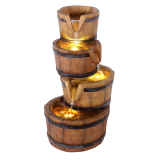 230V - Gartenbrunnen HOLZ-KRUG mit LED-Licht 230V - Gartenbrunnen HOLZ-KRUG mit LED-Licht