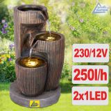 230V - Gartenbrunnen DREIERLEI mit LED-Licht 230V - Gartenbrunnen DREIERLEI mit LED-Licht