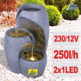 230V - Gartenbrunnen WASSER-SÄULE mit LED-Licht 230V - Gartenbrunnen WASSER-SÄULE mit LED-Licht