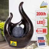 Solar - Brunnen LIEBES-FLAMME-2  mit Li-Ion-Akku & LED-Licht 