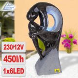 230V - Gartenbrunnen SEELEN-FRIEDEN mit LED-Licht 