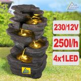 230V - Gartenbrunnen KÖNIGS-FELS mit LED-Licht 230V - Gartenbrunnen KÖNIGS-FELS mit LED-Licht