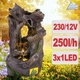 230V - Gartenbrunnen WALD-GEFLÜSTER mit LED-Licht 230V - Gartenbrunnen WALD-GEFLÜSTER mit LED-Licht