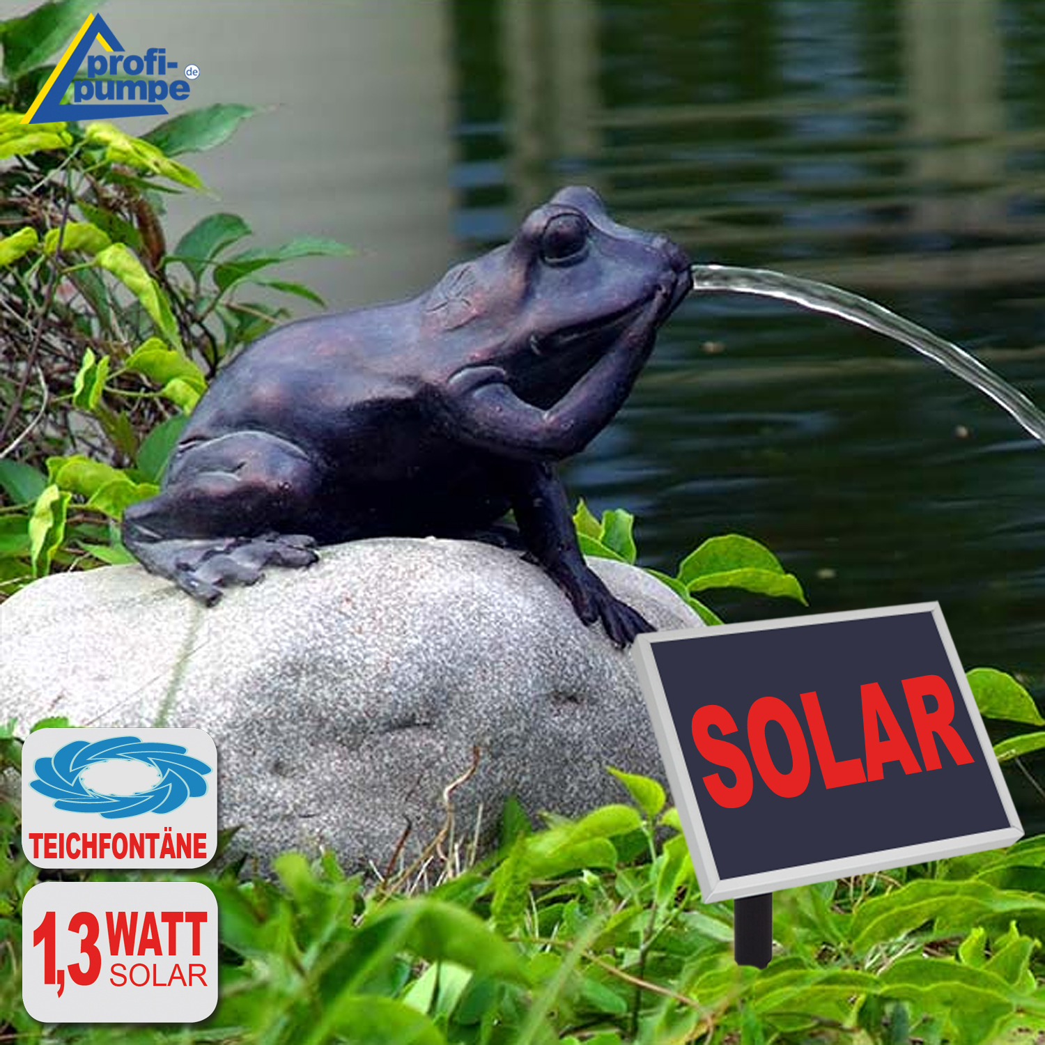 Teichpumpe Solar Set Marchen Frosch Fur Garten Teich Terrasse