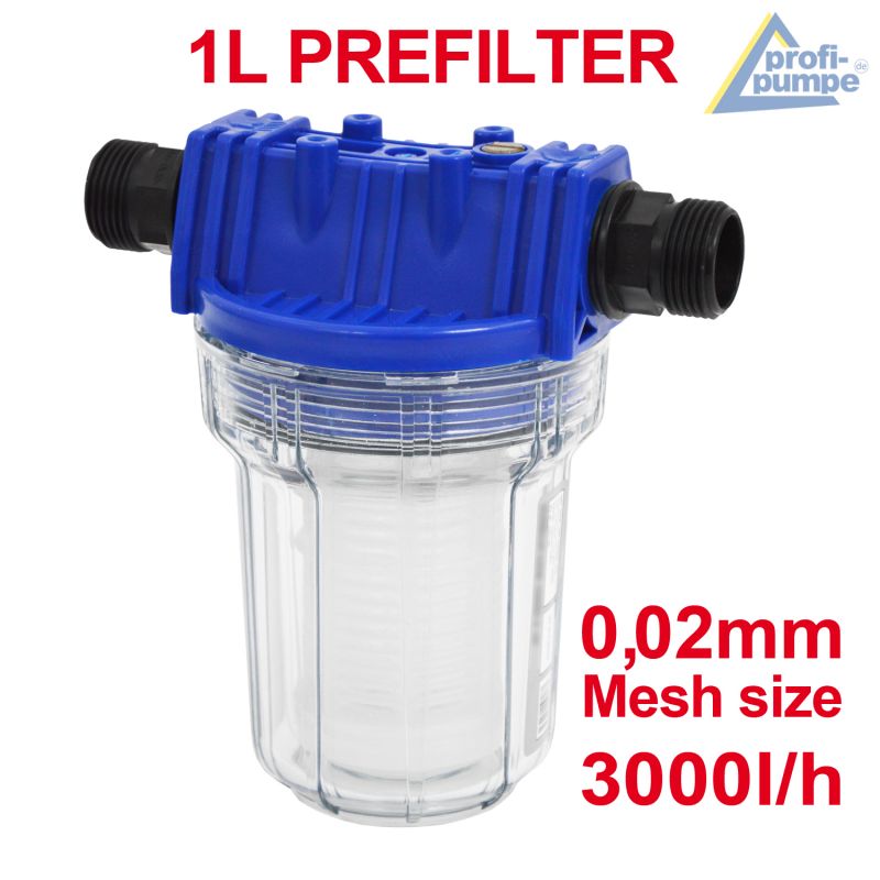 Vorfilter 1000-1 1L Cartridge filter 1 liter of water prefilter, particle filter, sand filter, attachment filter