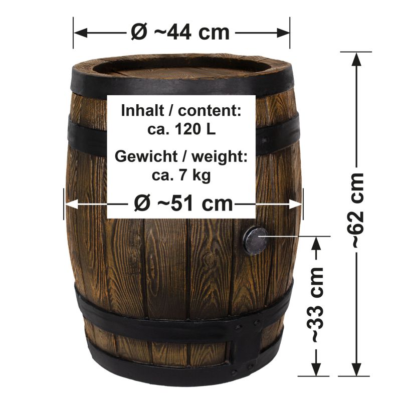 Regentonne Eichenfass 120l (ohne Auslaufhahn) Regentonne Eichenfass 120l (ohne Auslaufhahn)