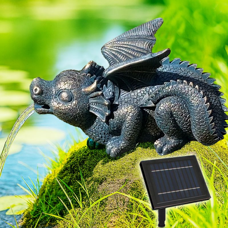 Solar Gartenbrunnen ZAUBER-DRACHEmit Li-Ion-Akku