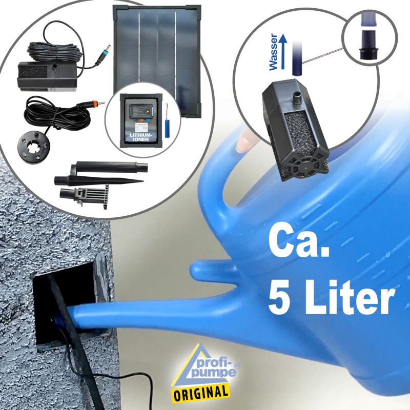 Solar - Brunnen "GRANIT-SÄULE & SCHALEN-3" - Wasser einfüllen Solar - Brunnen "GRANIT-SÄULE & SCHALEN-3" - Wasser einfüllen