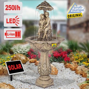 Solar - Brunnen DIE LIEBENDEN 200-2 mit Li-Ion-Akku & LED-Licht