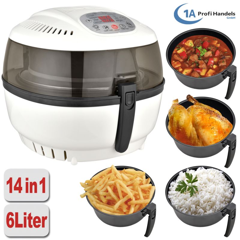 B-Ware Heißluft-Multifritteuse ECO AIR-PROFI SOUP DC-1400W, weiß