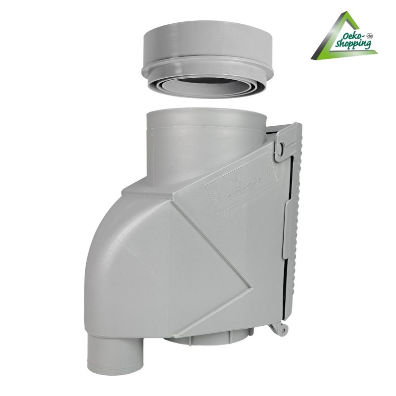 Regen-Filter T 50 grau Regen-Filter T 50 grau, Regenfilter, REGENSAMMLER REGENWASSER SAMMLER FÜLLAUTOMAT FALLROHRFILTER REGEN, Laubabscheider
