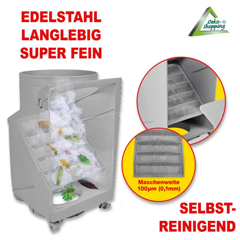 Regen-Filter T 50 grau Regen-Filter T 50 grau, Regenfilter, REGENSAMMLER REGENWASSER SAMMLER FÜLLAUTOMAT FALLROHRFILTER REGEN, Laubabscheider