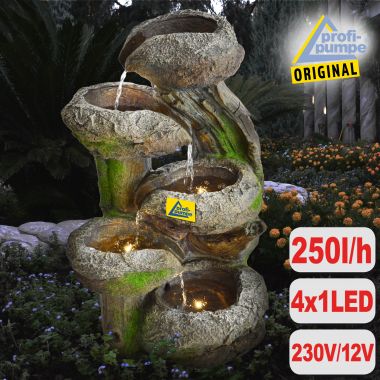 *B-WARE* Gartenbrunnen Zierbrunnen Springbrunnen Wasserspiel LED-Beleuchtung 